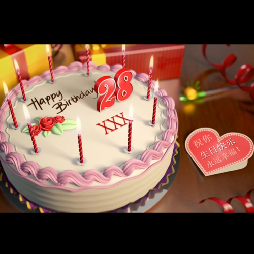 唯美生日蛋糕生日礼物祝福