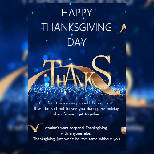 Blue colorful Thanksgiving poster with your atmosphere Thanksgiving Poster